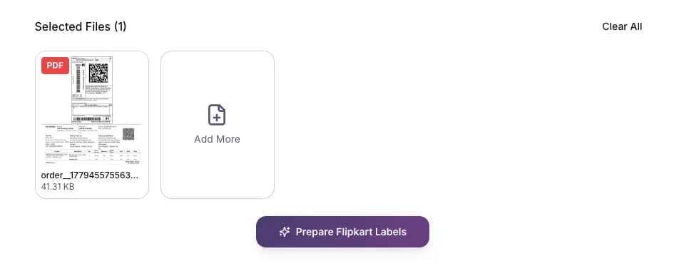 Downloading cropped Flipkart shipping labels after PDF processing