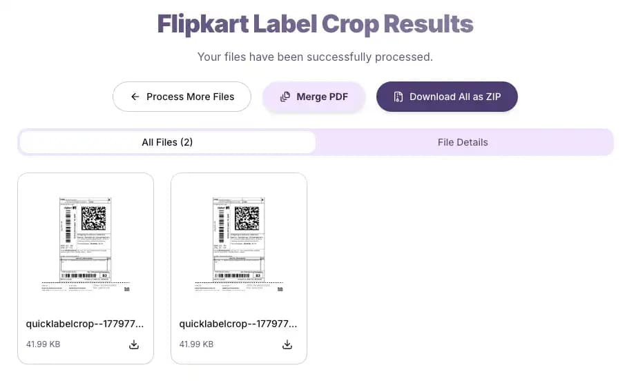 Merging multiple cropped Flipkart label PDFs into one file